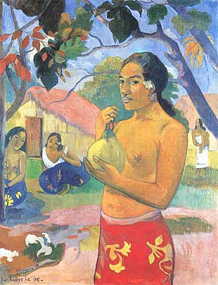 Photo:  Paul Gauguin, Ea haere ia oe (La femme au fruit), 1893